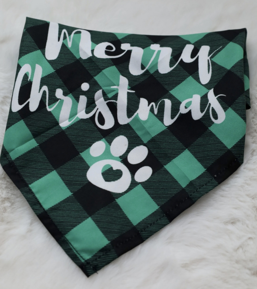 Kerstbandana groen