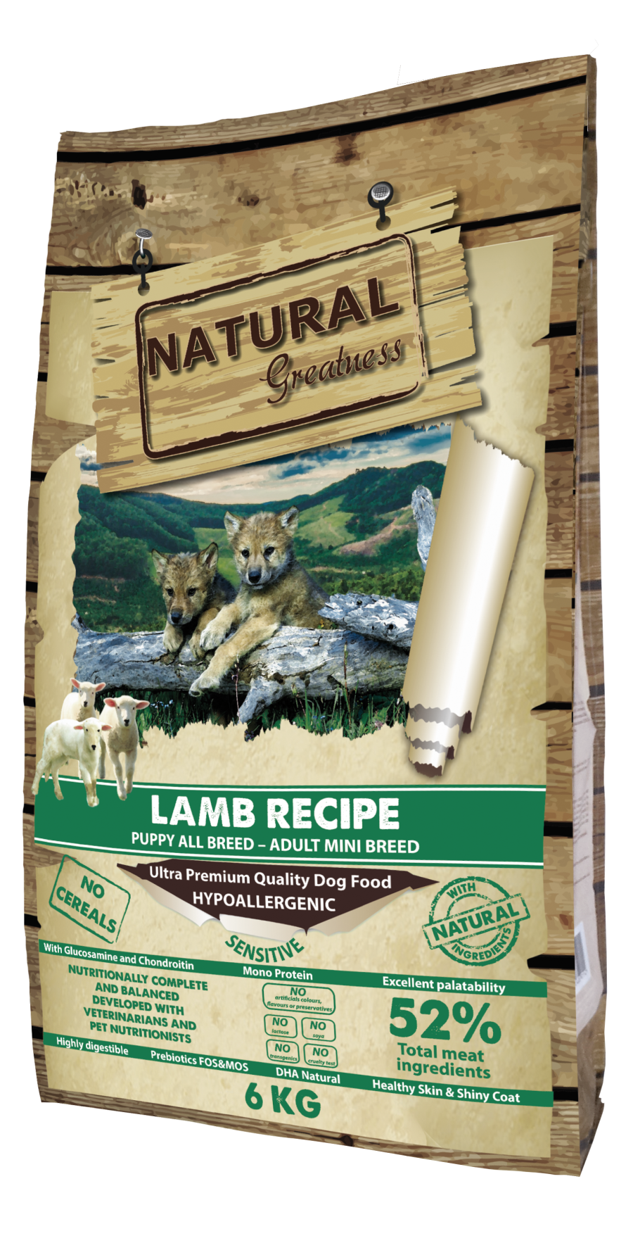 Natural Greatness -  Droge hondenvoeding Lamb Recipe Sensitive ASK43CO15