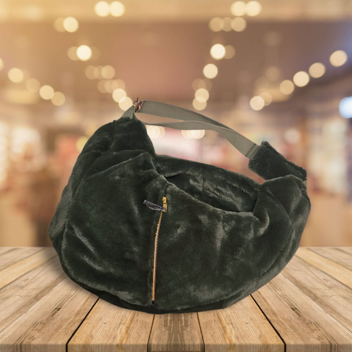 Fifi's Dog Fashion - Hondendraagtas Luno Fluffy Army green