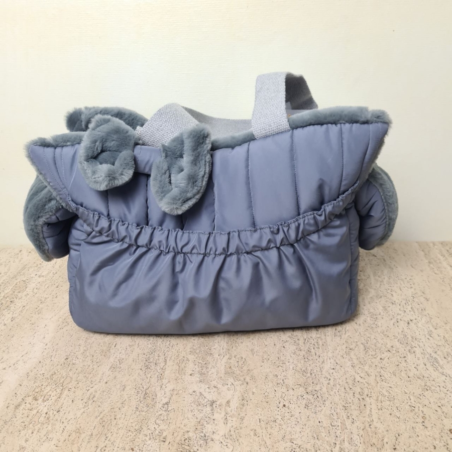 Bau Baru - Hondendraagtas Coco Bag Nylon grey & Castorino grey