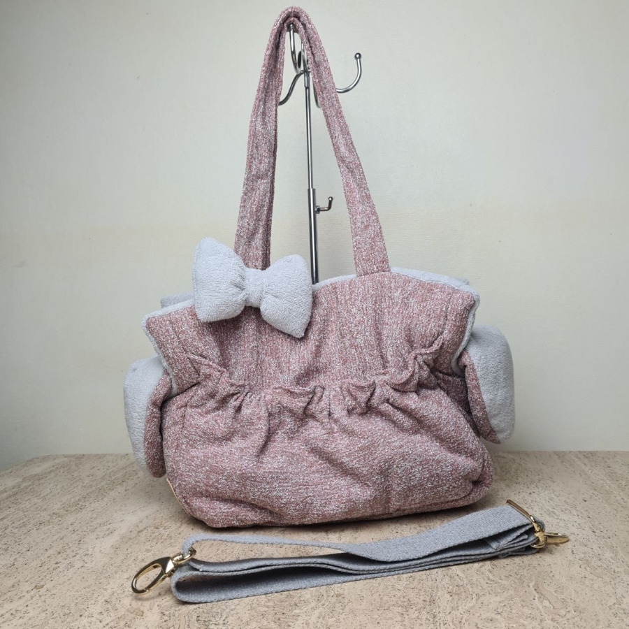 Bau Baru -Hondendraagtas Coco Shock Pink & Bambu Grey