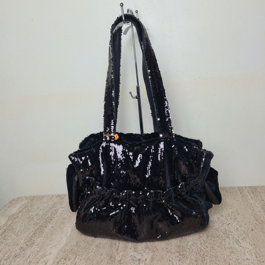 Bau Baru -  Hondendraagtas Coco Black Paillettes