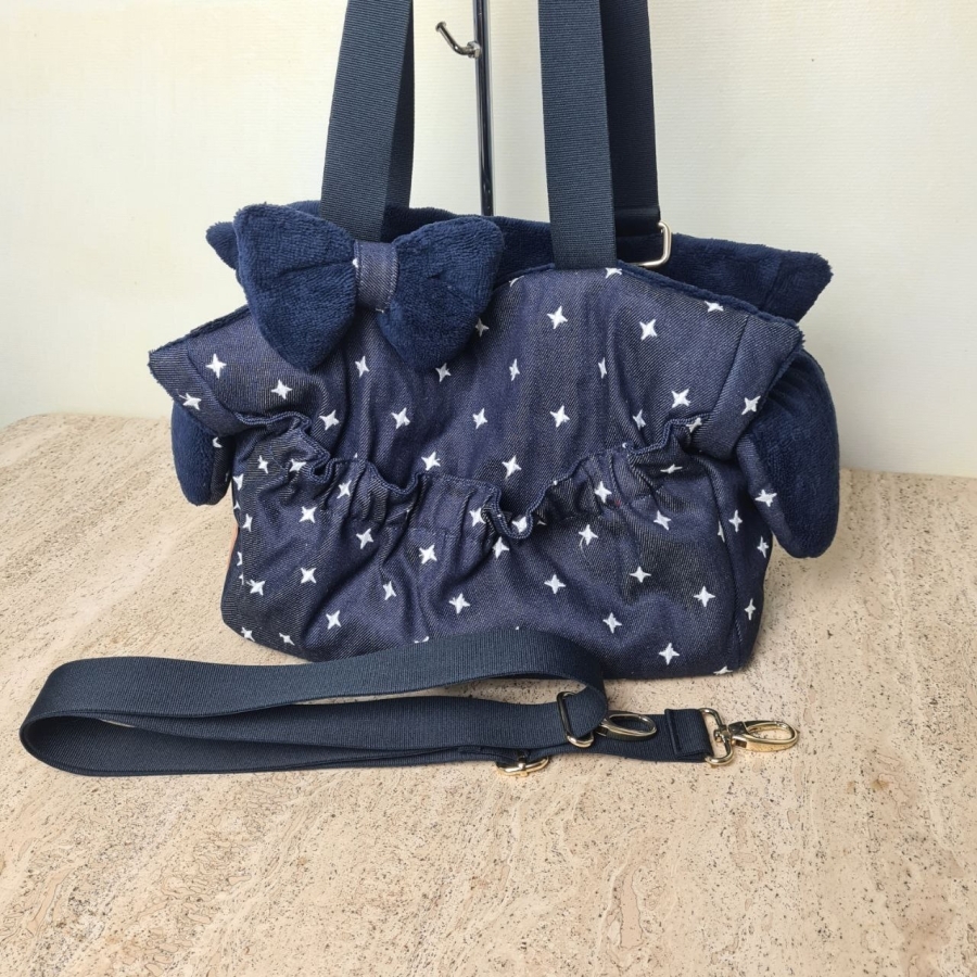 Bau Baru -  Hondendraagtas Coco Stellamc White & Bamboo Blue
