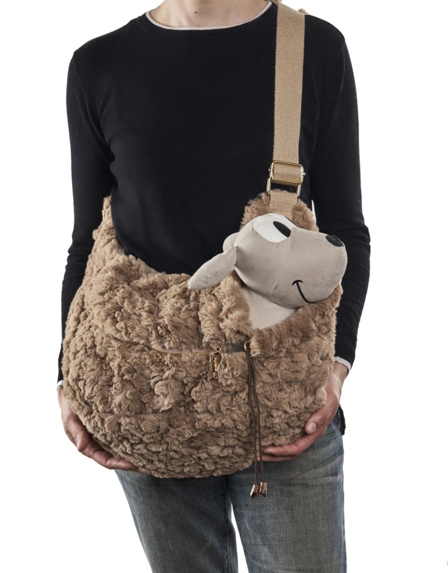 Bau Baru - Hondendraagtas Marsupio Linus Bear Brown