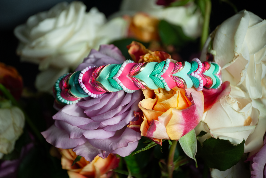 Uniek gevlochten biothane halsband