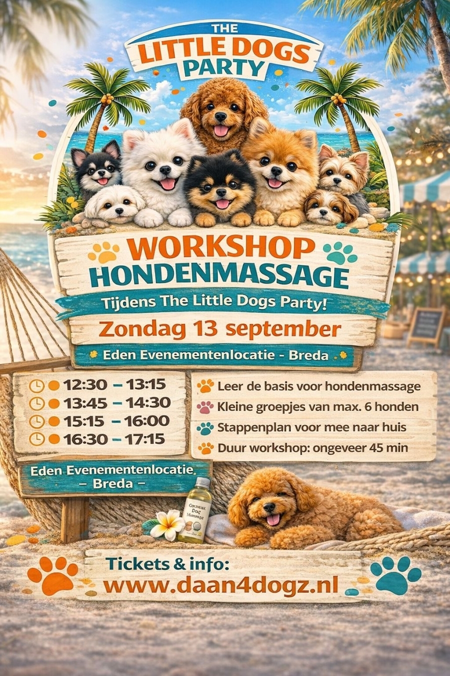 Workshop Massage tijdens The Little Dogs Party
