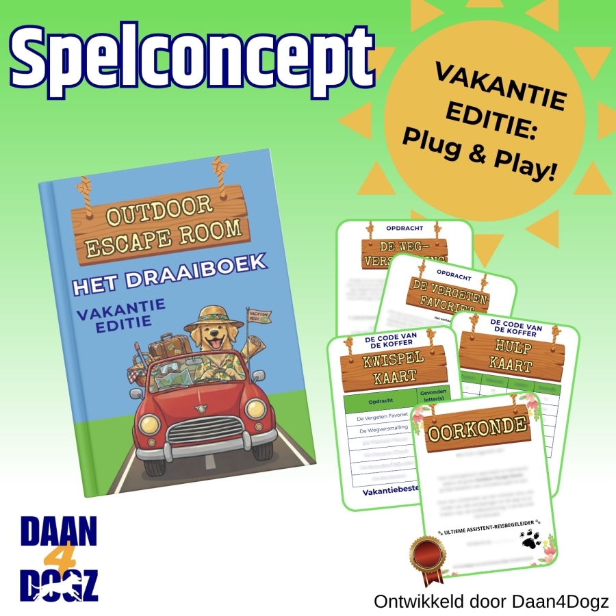 Spelconcept voor Hondenprofessionals! Outdoor Escape Room - Zomer editie