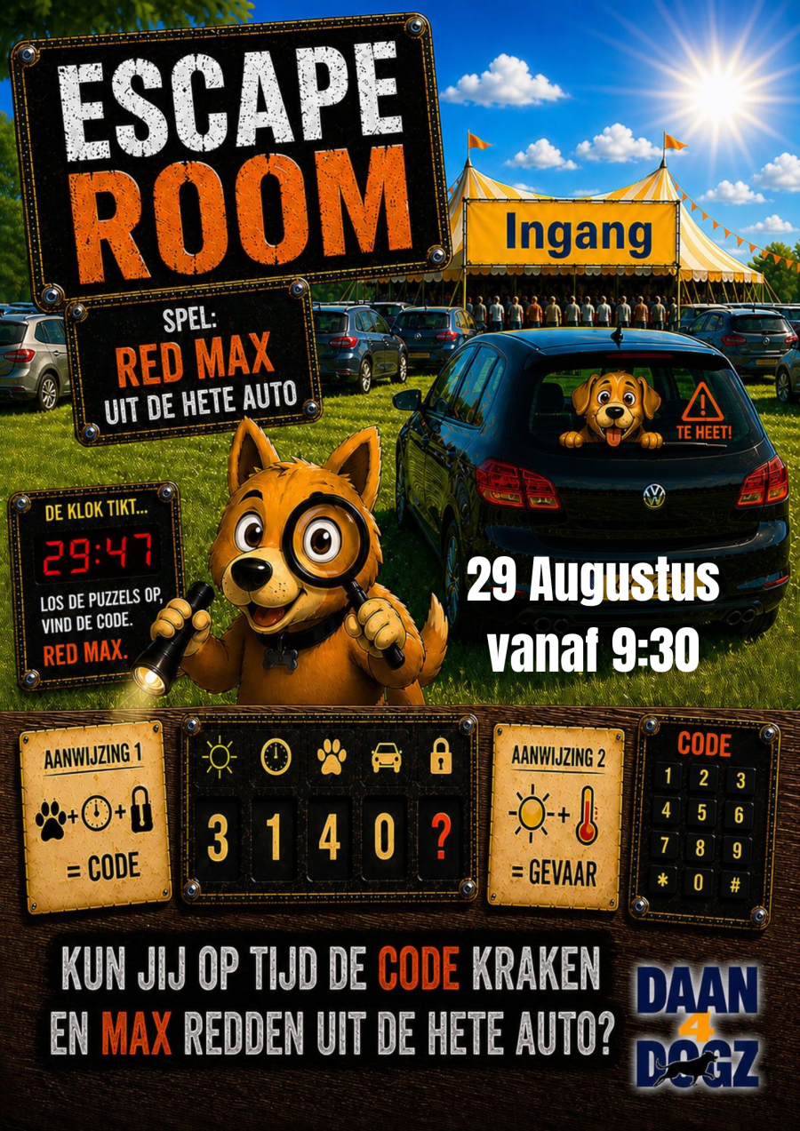 Outdoor Escape Room: Red Max uit de hete Auto! 29 AUGUSTUS